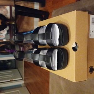 Black UGG platform sandals